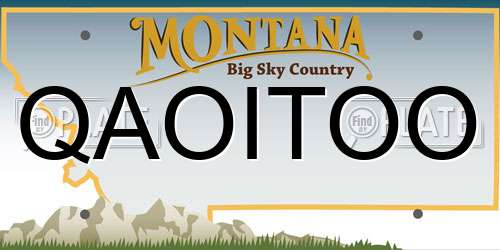 QAOITOO Montana License Plate