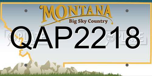 QAP2218 Montana License Plate