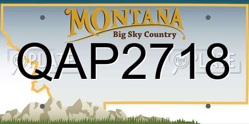 QAP2718 Montana License Plate