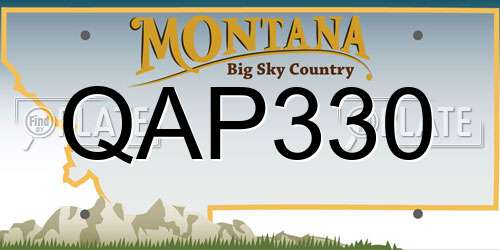 QAP330 Montana License Plate