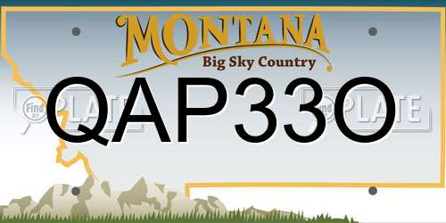 QAP33O Montana License Plate