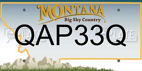 QAP33Q Montana License Plate