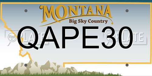 QAPE30 Montana License Plate