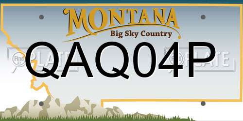 QAQ04P Montana License Plate