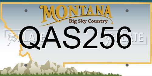 QAS256 Montana License Plate