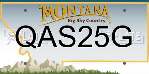 QAS25G Montana License Plate