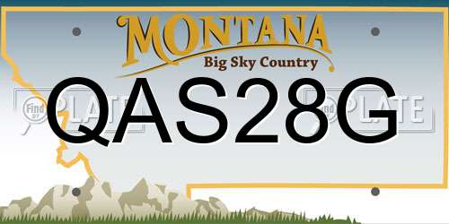 QAS28G Montana License Plate