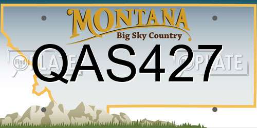 QAS427 Montana License Plate