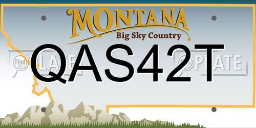 QAS42T Montana License Plate