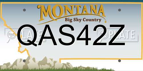 QAS42Z Montana License Plate
