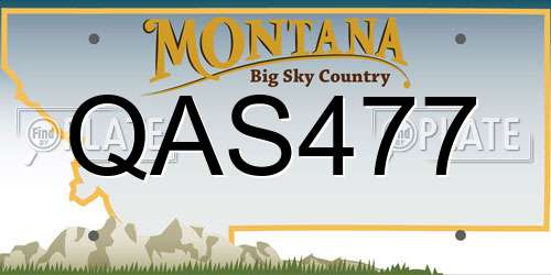 QAS477 Montana License Plate
