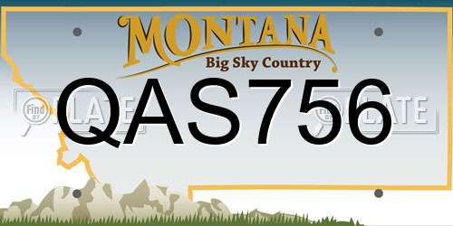 QAS756 Montana License Plate