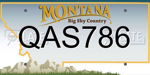 QAS786 Montana License Plate