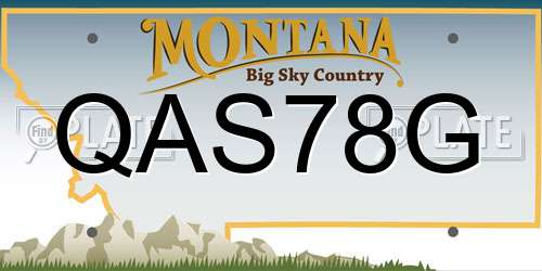 QAS78G Montana License Plate