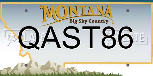 QAST86 Montana License Plate