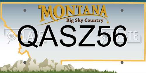 QASZ56 Montana License Plate