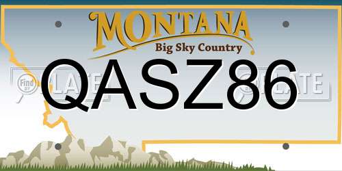 QASZ86 Montana License Plate