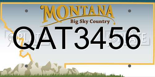 QAT3456 Montana License Plate