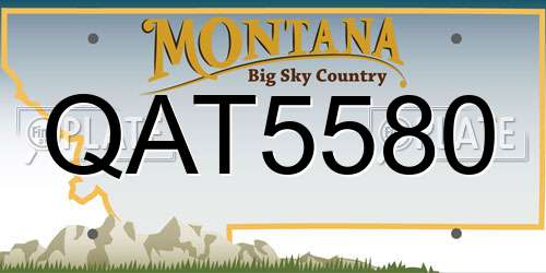 QAT5580 Montana License Plate