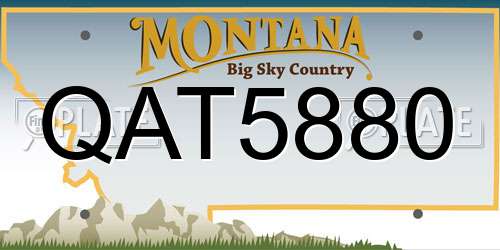 QAT5880 Montana License Plate