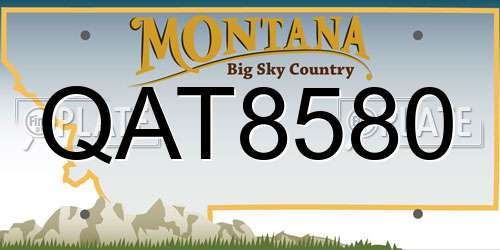 QAT8580 Montana License Plate