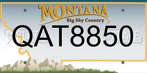 QAT8850 Montana License Plate