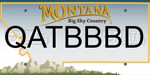 QATBBBD Montana License Plate