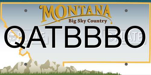 QATBBBO Montana License Plate