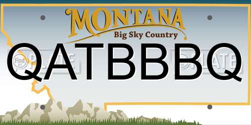 QATBBBQ Montana License Plate
