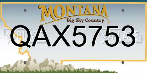 QAX5753 Montana License Plate