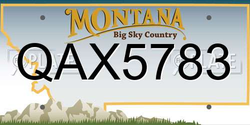 QAX5783 Montana License Plate