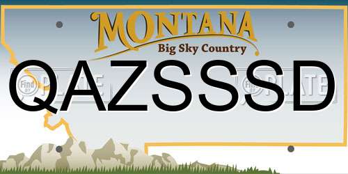 QAZSSSD Montana License Plate