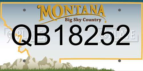 QB18252 Montana License Plate
