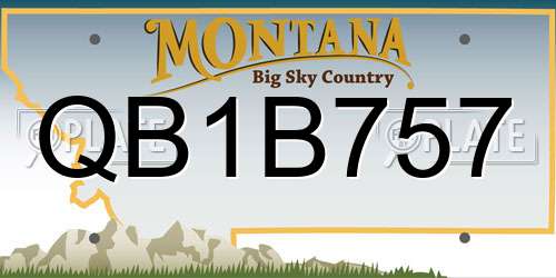 QB1B757 Montana License Plate