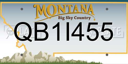 QB1I455 Montana License Plate