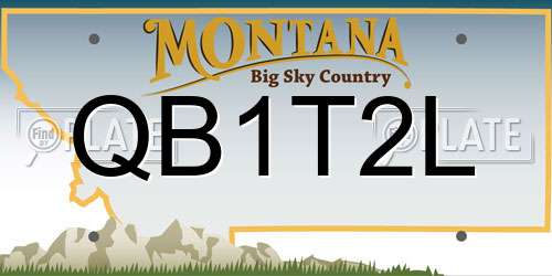 QB1T2L Montana License Plate