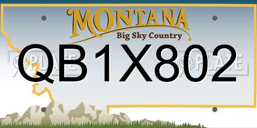 QB1X802 Montana License Plate