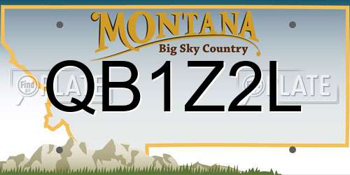 QB1Z2L Montana License Plate