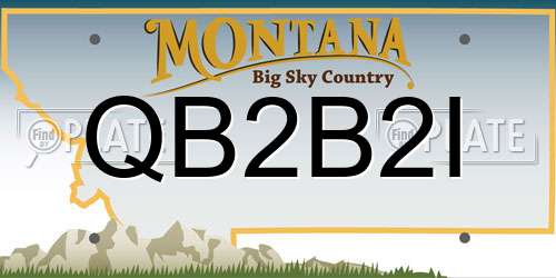 QB2B2I Montana License Plate