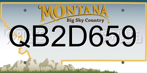 QB2D659 Montana License Plate