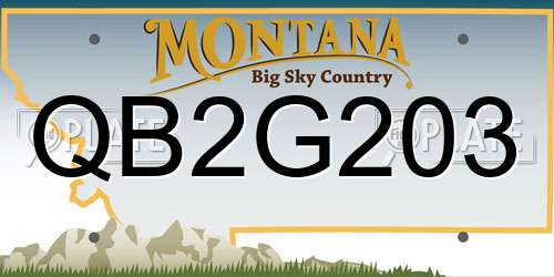 QB2G203 Montana License Plate