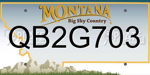 QB2G703 Montana License Plate