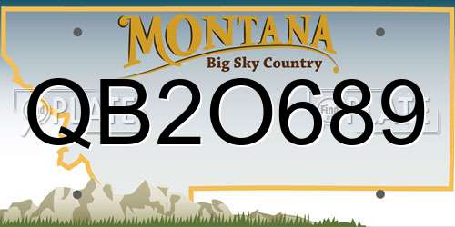 QB2O689 Montana License Plate