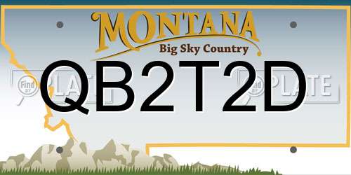 QB2T2D Montana License Plate