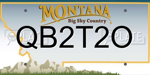 QB2T2O Montana License Plate