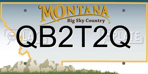 QB2T2Q Montana License Plate