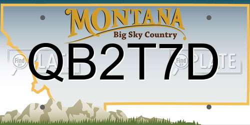QB2T7D Montana License Plate