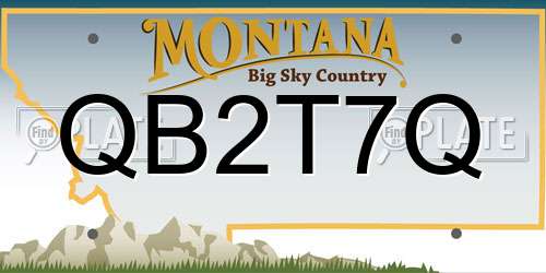 QB2T7Q Montana License Plate