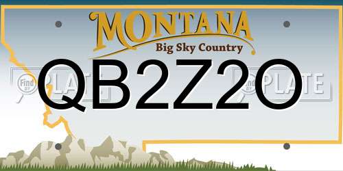 QB2Z2O Montana License Plate