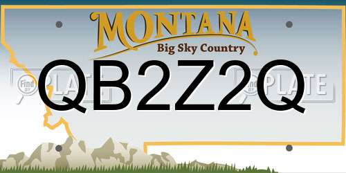 QB2Z2Q Montana License Plate